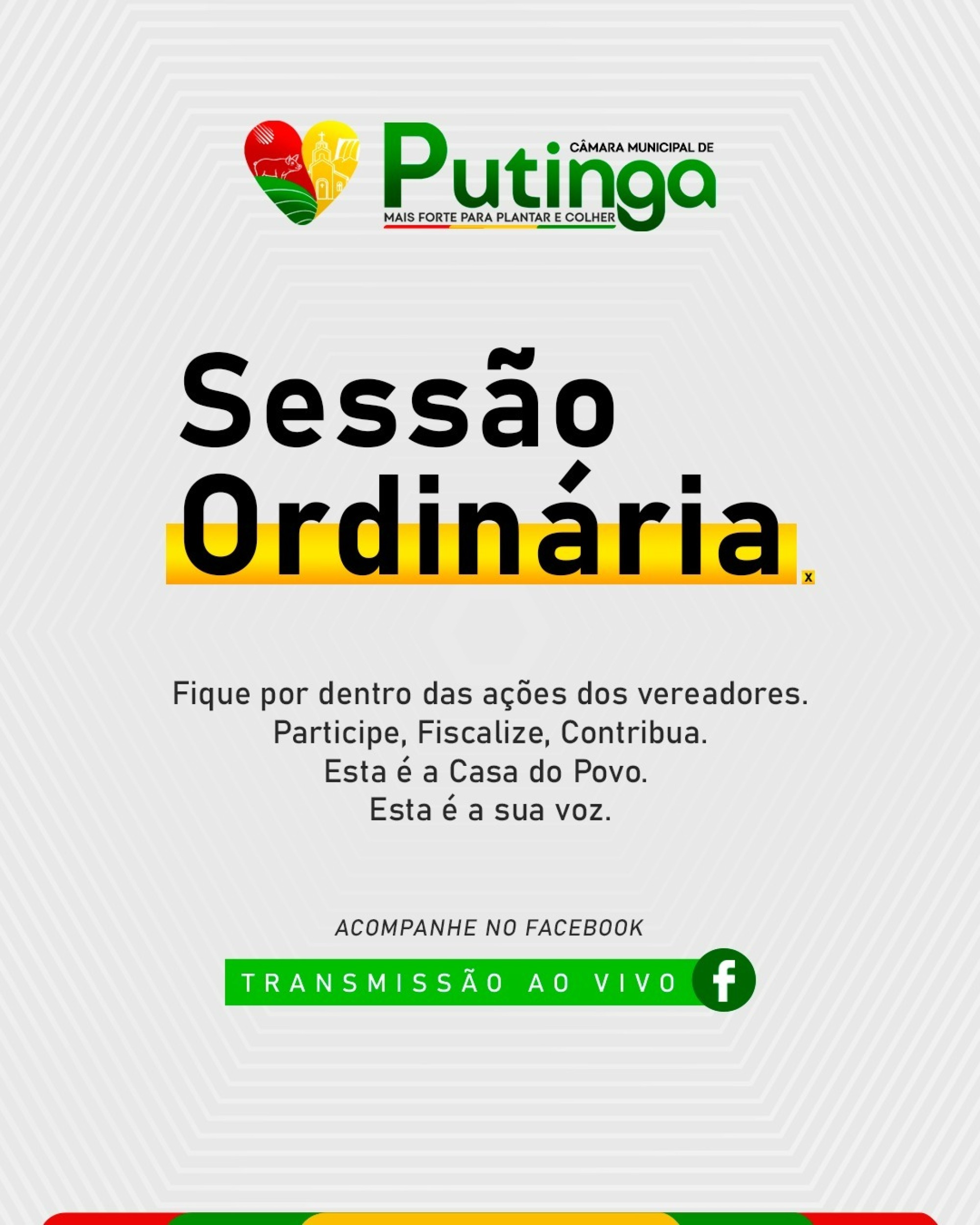 Câmara de Vereadores de Putinga apreciará projetos para contratações temporárias, habitação, saúde, abastecimento de água e bem-estar animal