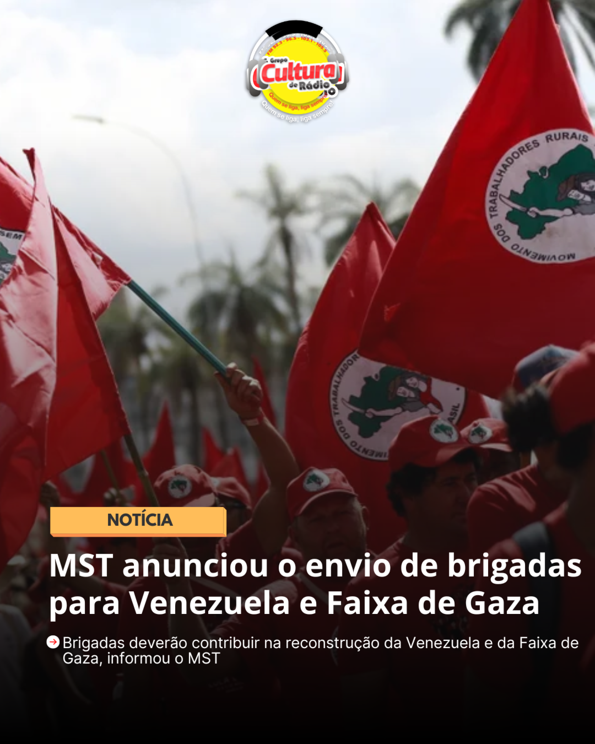 MST anunciou o envio de brigadas para Venezuela e Faixa de Gaza