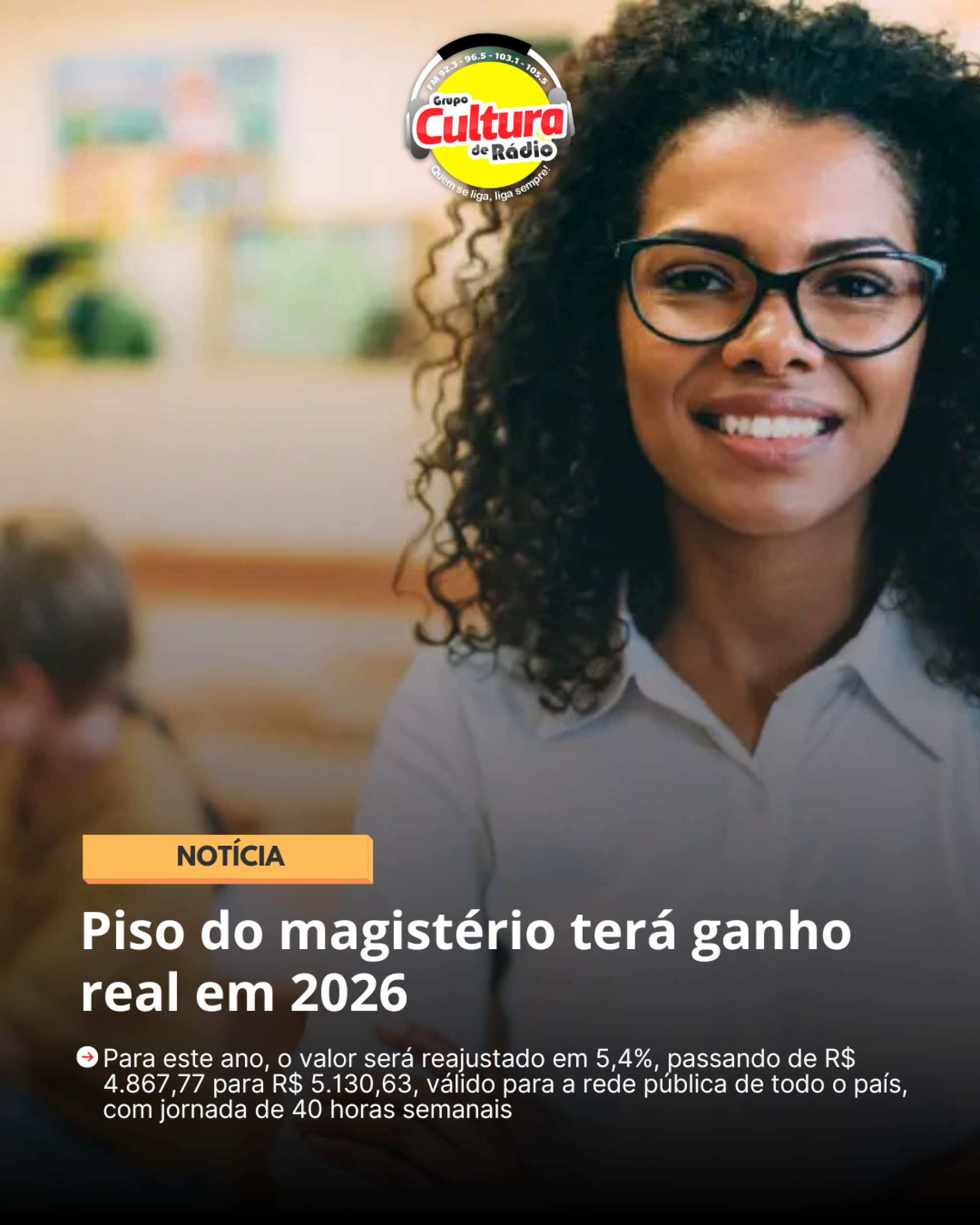 Piso do magistério terá ganho real em 2026